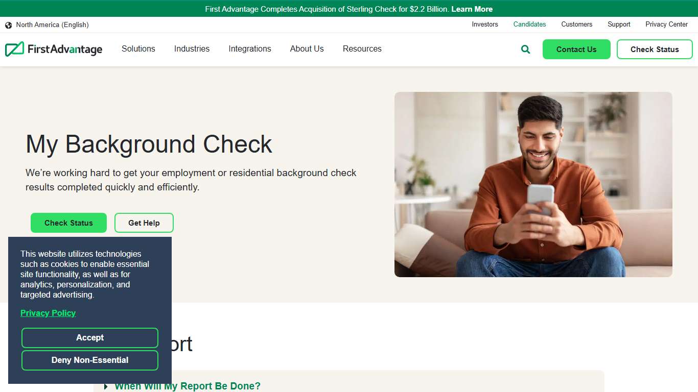 Applicant Background Check Results | First Advantage